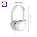 Fones de ouvido estéreo com fio com microfone ajustável, fones de ouvido dobráveis, adequados para PC, Mp3, Mobile, 3,5mm