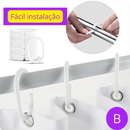Cortinas de Chuveiro à Prova D'Água – Conforto e Proteção com Ganchos Práticos