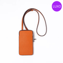 Bolsa de telefone de couro genuíno de luxo para mulheres – acessório elegante e funcional, ideal para o uso diário